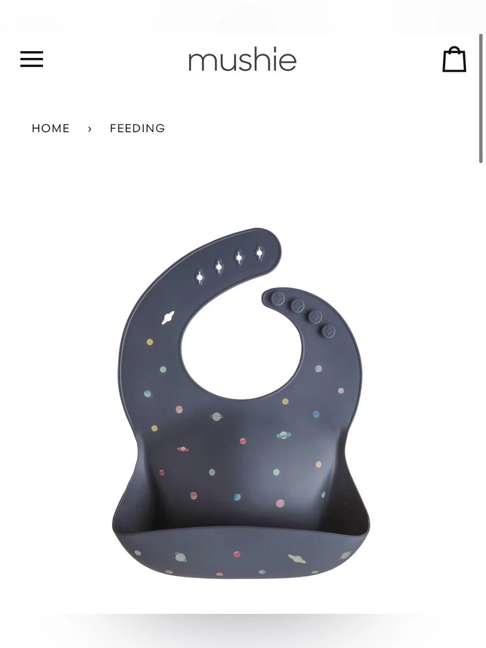 Mushie Silicone Bib (Planets)